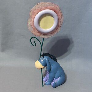 Vintage Walt Disney Picture Frame Eeyore Figurine 2X2 Winnie Pooh Flower Gift